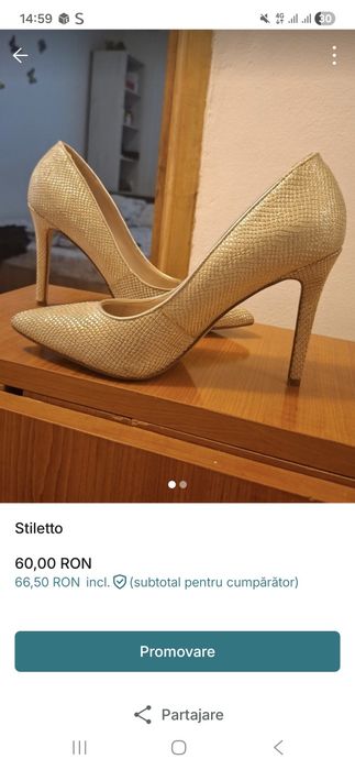 Pantofi stileto piele naturala