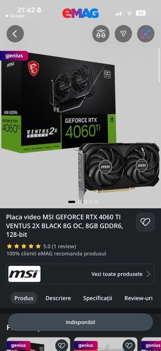 Rtx 4060 ti 8gb msi