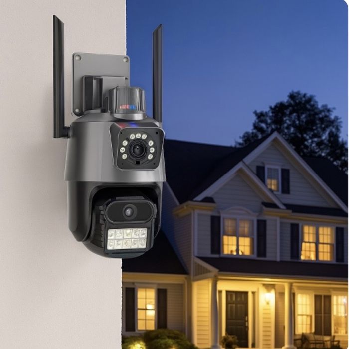 Двойна Smart WiFi безжична IP 6MPX камера 15108 + Подарък Карта памет HIKSEMI NEO 64GB 24369