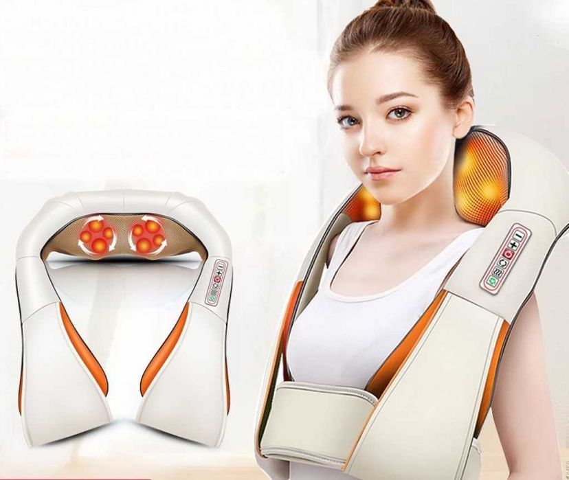 Шиацу 4D масажор за врат гръб плешки и рамене с функция затопляне