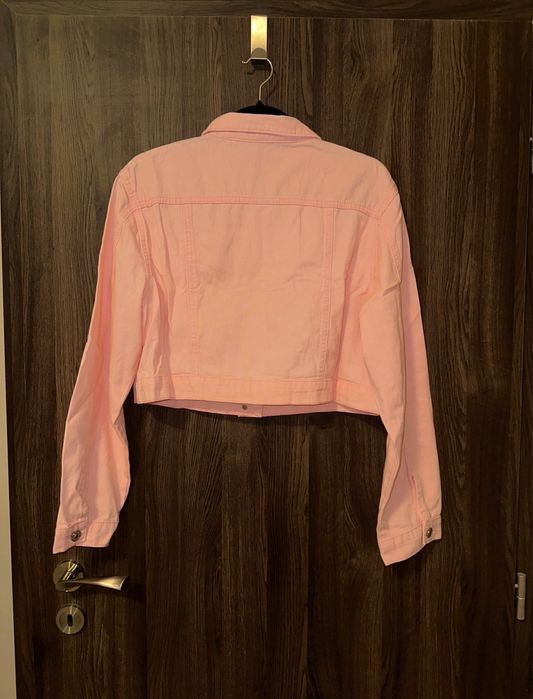 Чисто ново светло розово дънково дънкено яке