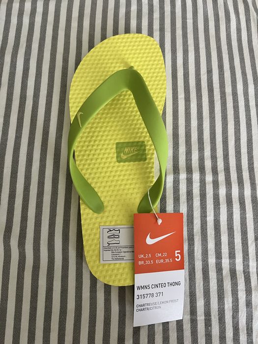 жълто-зелени джапанки Nike