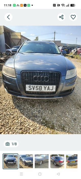 Piese motor cutie volan jante cardan grup consola capota trager trager faruri ecu injectoare turbina alternator audi jug A6 C6 3.0tdi quatrro