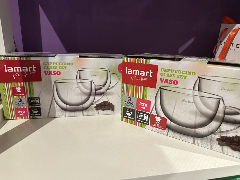 Комплект от 2 чаши, Lamart, 270мл. Термоустойчиво стъкло