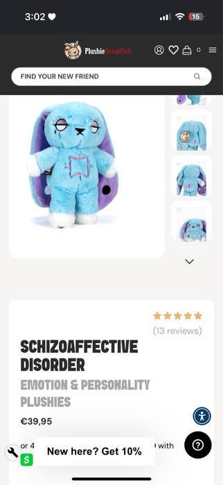 Plushie Dreadfuls плюшена играчка SCHIZOAFFECTIVE DISORDER