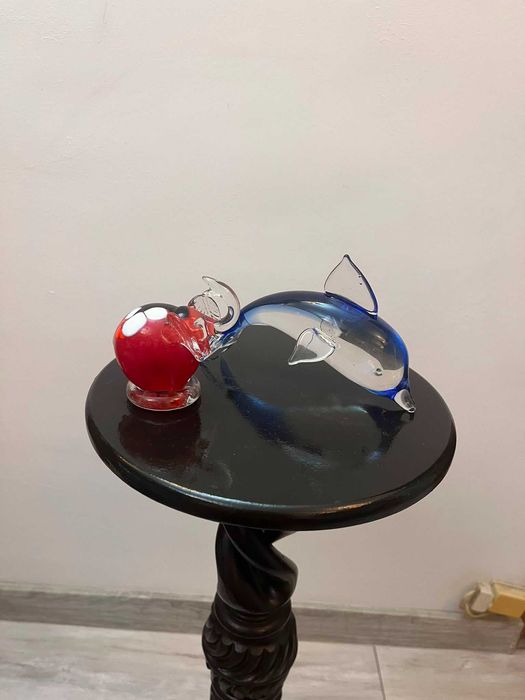 Set doua piese vechi cristal MURANO bibelouri bibelou figurine superbe ieftine