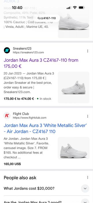 Nike Jordan Max Aura 3 'White Metallic Silver' CZ4167-110