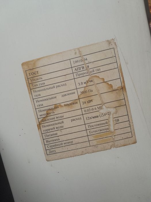 Газовый котёл / водонагреватель ТеплоРОСС