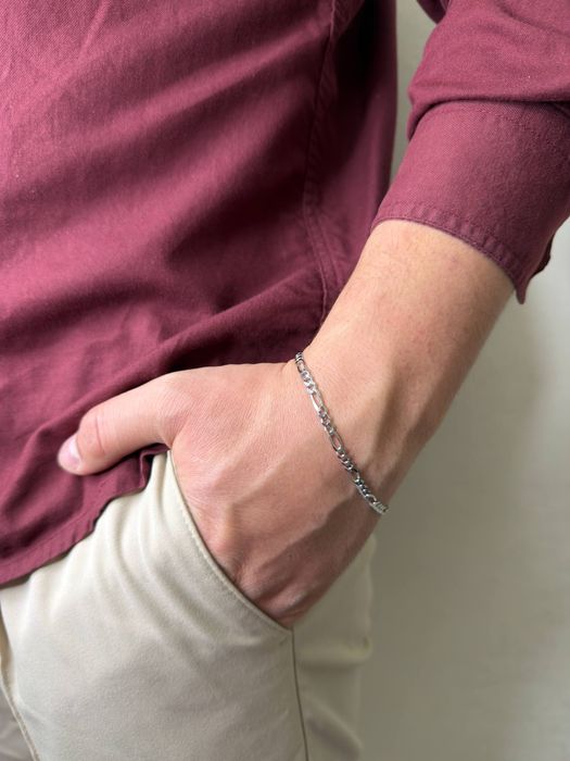 Серебряный мужской браслет 925 проба производство Турция. Доставка