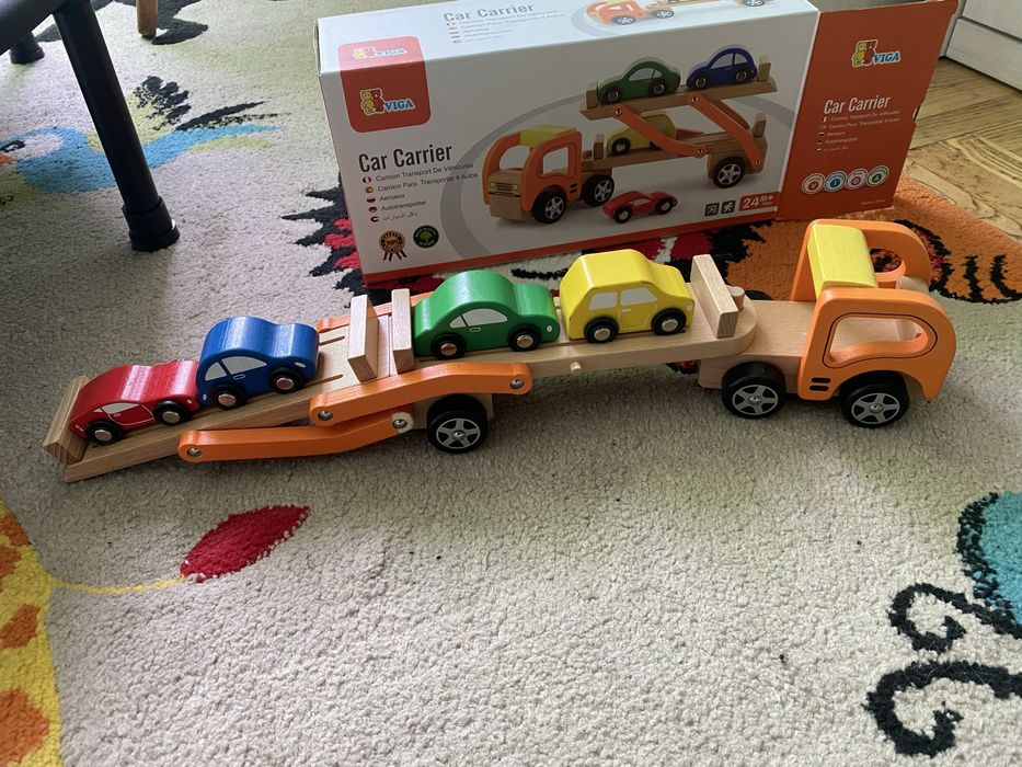 Писта за спускане Джунгла и дървен автовоз- Viga toys