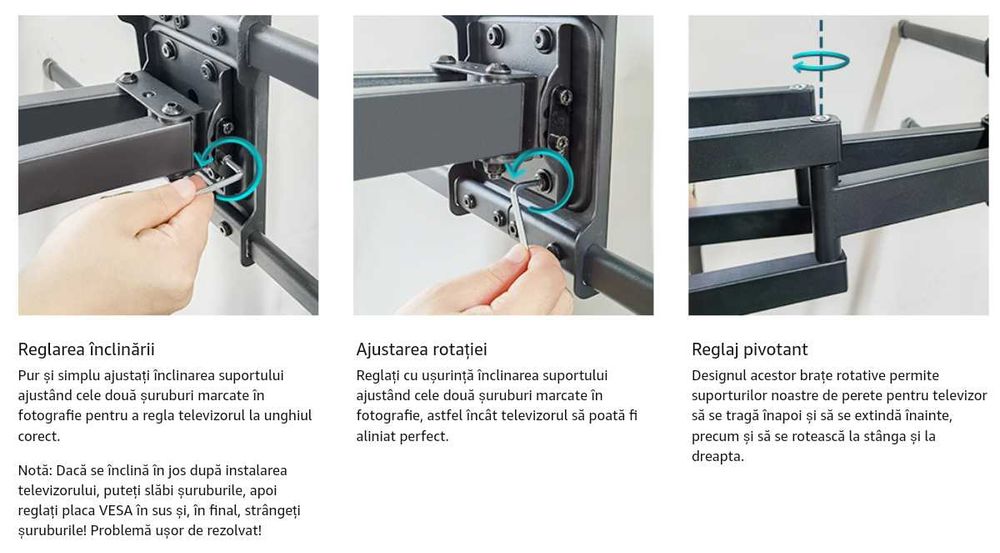 Suport  TV   reglabil,  diagonala  32-80  inch,  Negru - Sigilat