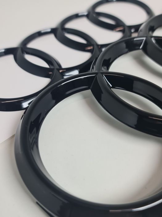 Sigle-Logo-Embleme-Inele-Cercuri-Audi-Negre-Lucios-Black-De-Calitate