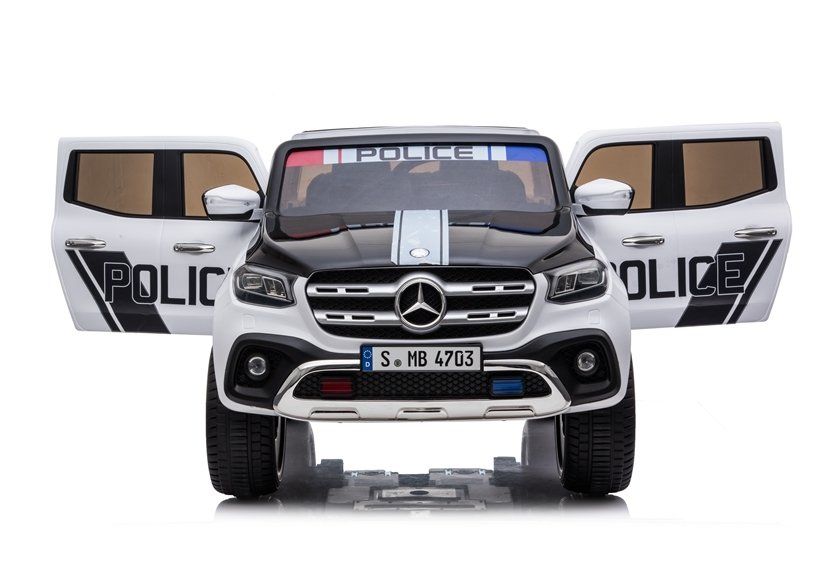 Masinuta electrica Mercedes POLICE X-Class 4x4 STANDARD #Alb