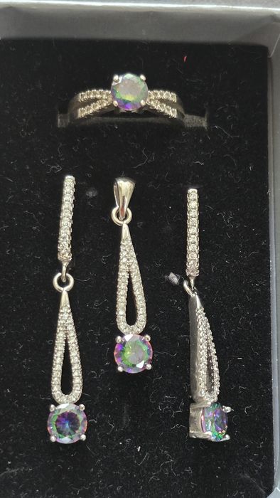 Set argint 925 cu topaz mistic
