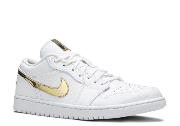 Кроссовки Nike Jordan 1 white & gold