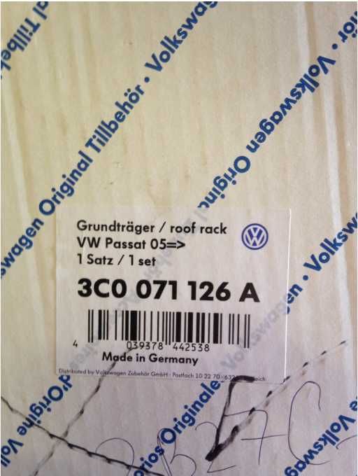 Bare transversale VW Passat B6 - B7 OEM noi-noute sigilate in cutie