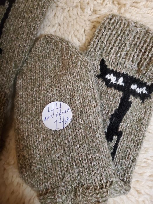 Ръчно плетени мъжки чорапи от вълна размер 44