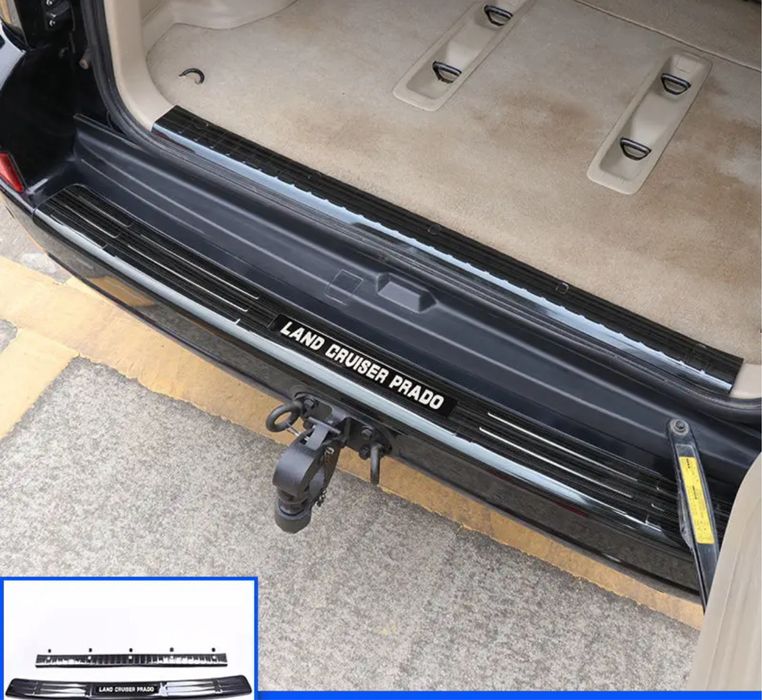 Алюминиевая накладка на задний бампер Тойота Прадо 120 порог gx хром