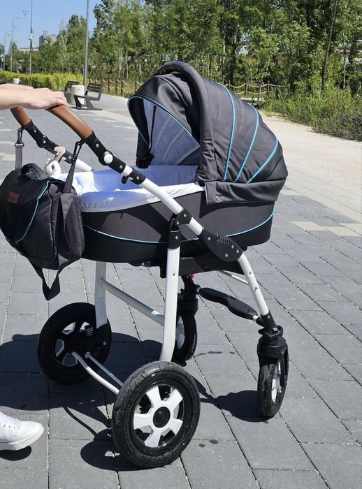 Carucior Krausman - 3 in 1 Ride Dark Grey-Turqoise – Testat ADAC