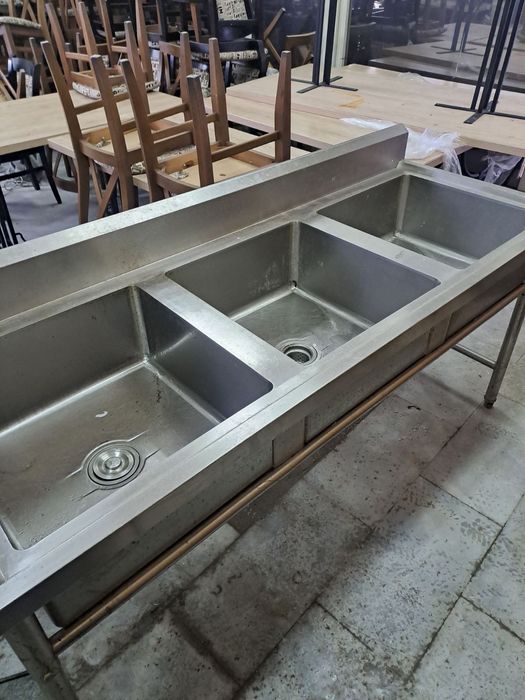 Тройна мивка неръждавейка