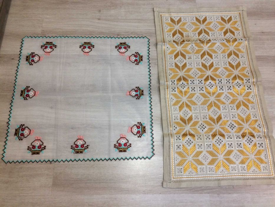 Карета бродирани 18 броя - различни размери и покривка за легло жакардова 1 брой