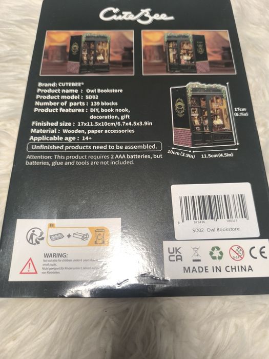 Puzzle 3D, Owl Bookstore, Cutebee, 139 piese din lemn