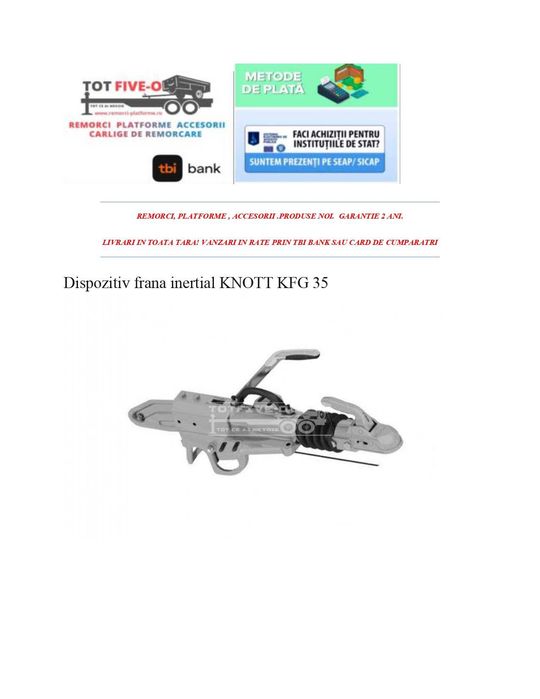 Dispozitiv frana inertial KNOTT KFG 35