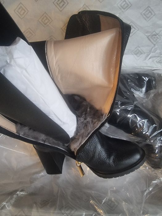 Сапоги зимние чёрные длинные