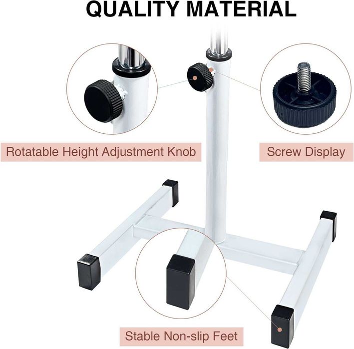 Поставка стол за педикюр с регулируема стойка за крака черен Табуретка