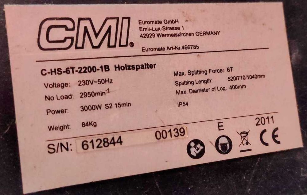 Despicator busteni CMI C-HS-6T-2200-1B pentru piese (Fara cilindru)