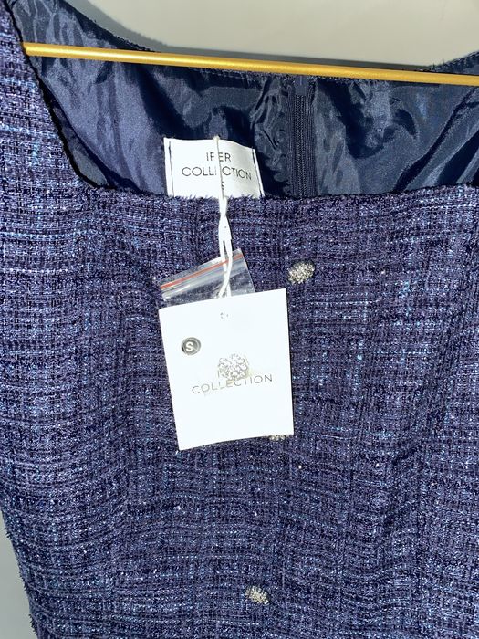 Платье твидовое(темно синий)