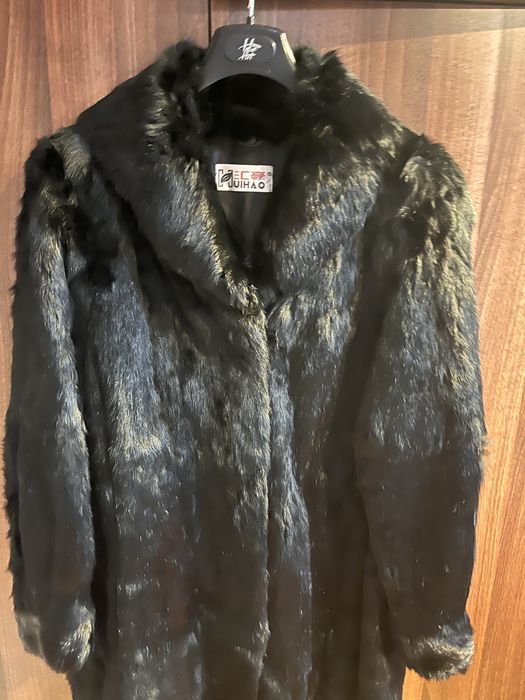 Haina blana naturala de iepure lunga L-XL