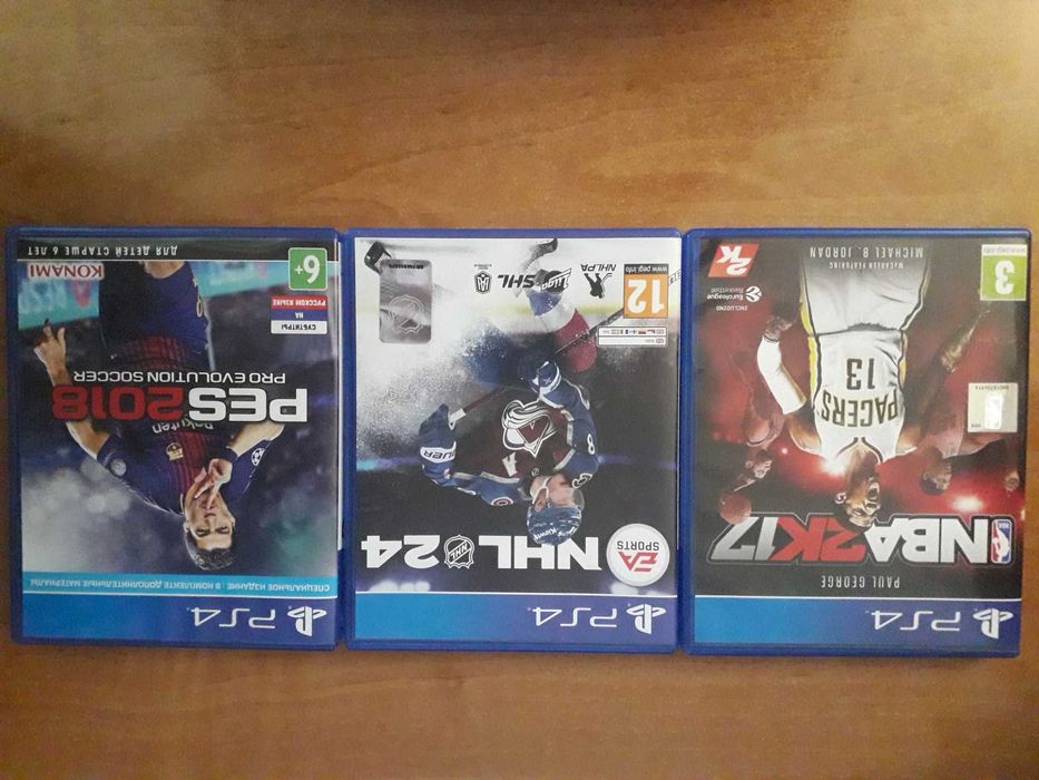 NBA 2K17,  NHL 24 ,  Pro Evolution Soccer 2018