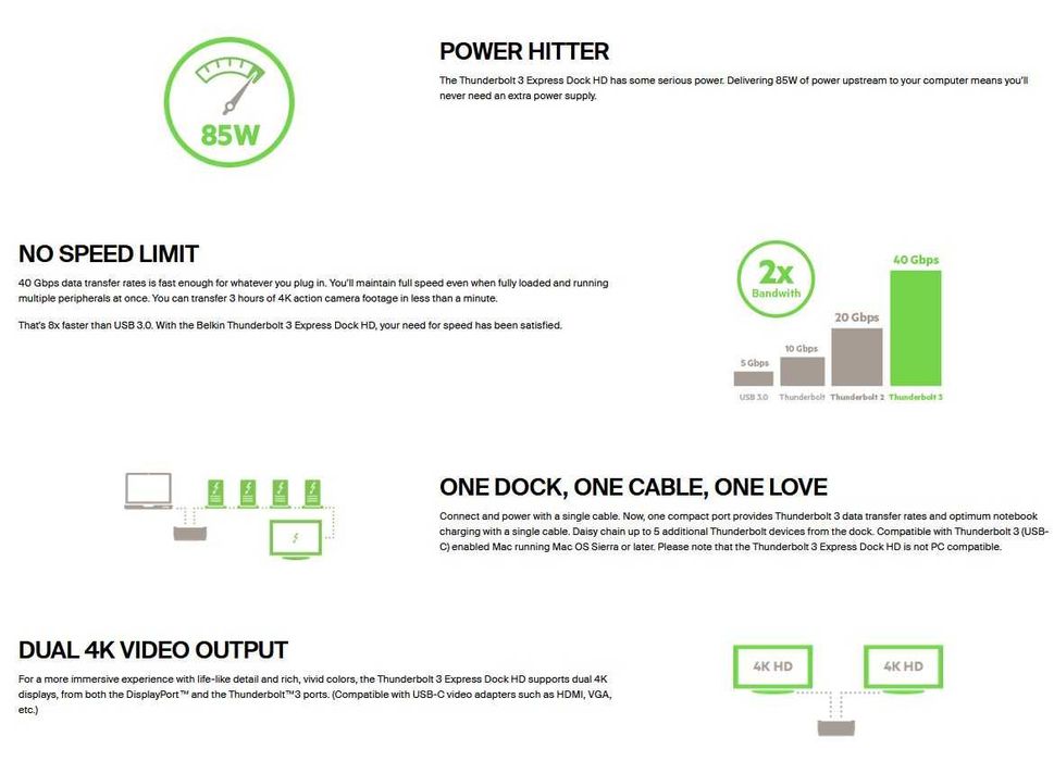 Belkin Thunderbolt™ 3 Express Dock HD, F4U095