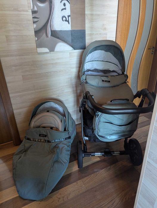 Бебешка количка Tutis Uno 3+, 2в1, Menta + адаптори за стол за кола