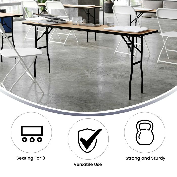 Дървена сгъваема маса за обучение/семинари с гладък завършен плот