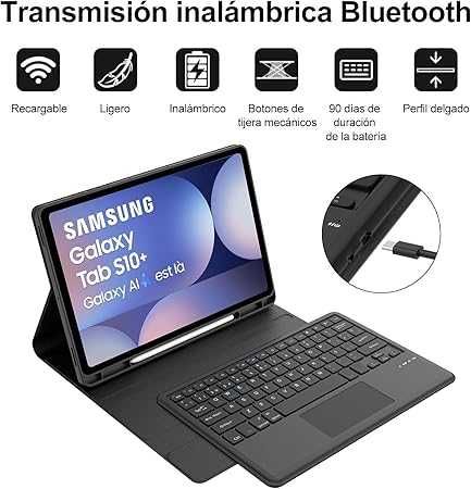 Husa cuTastatură pentru Samsung Galaxy Tab S10 Plus 2024, S9/S9FE Plus