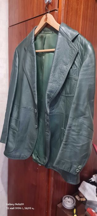 Мъжко зелено кожено сако