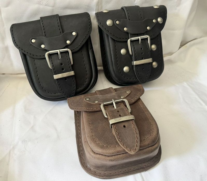 НОВИ допълнителни чанти от естествена кожа за куфар за мотор / чопър