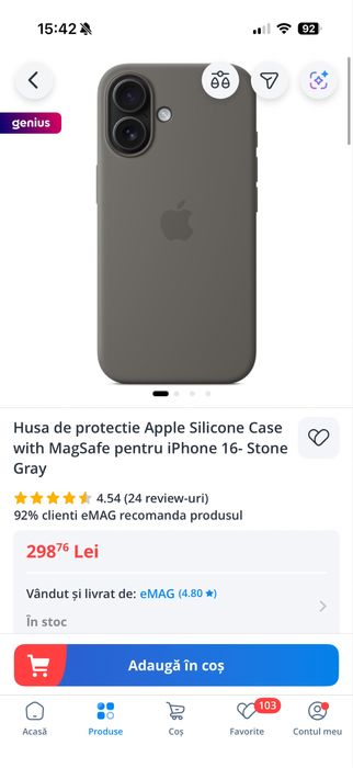 Husa Iphone 16 Apple Magsafe, Stone gray