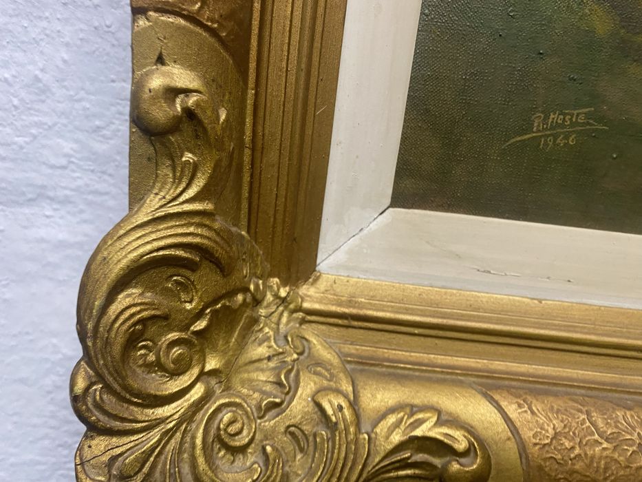 Маслена картина пейзаж рамка барок Германия 1946