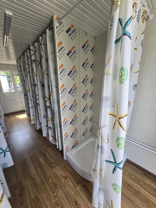 Vand container modular cu grup sanitar cadite de dus,wc,chiuvetă,boiler,organizare de santier