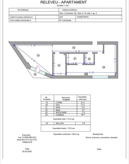 Direct Dezvoltator - Apartament 2 camere, 2 bai 73mp Tomis Plus Consta