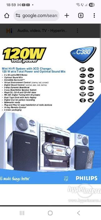 Vand combina Philips c380 fără boxe