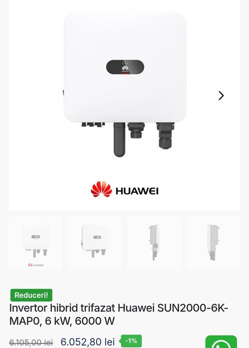 Invertor Huawei hibrid  5kw map0
