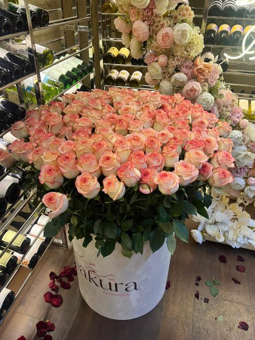 Цветы букет 131 штук розовый