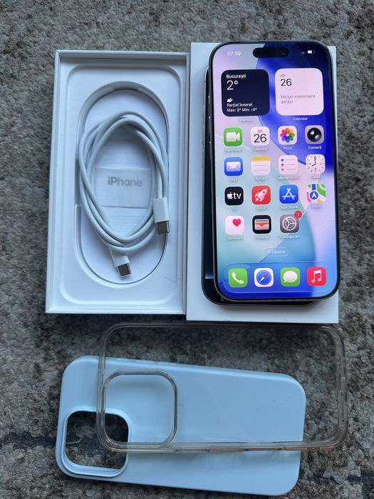 iPhone 16 Pro White Titanium, 98% sanatate baterie