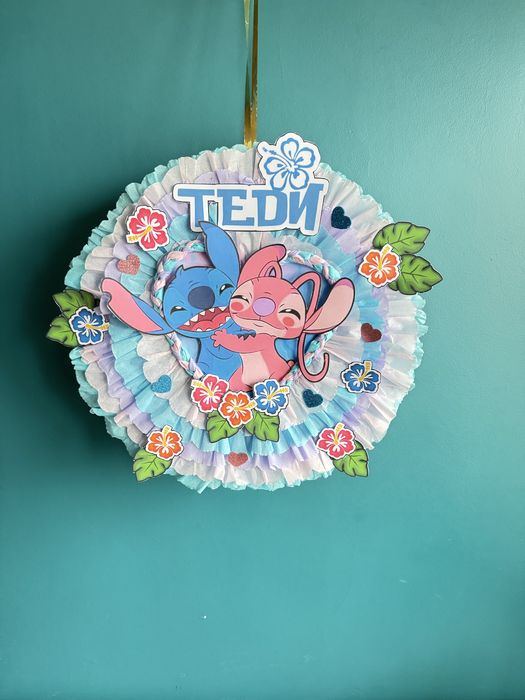 Стич и Анджела пинята Stitch Розов стич