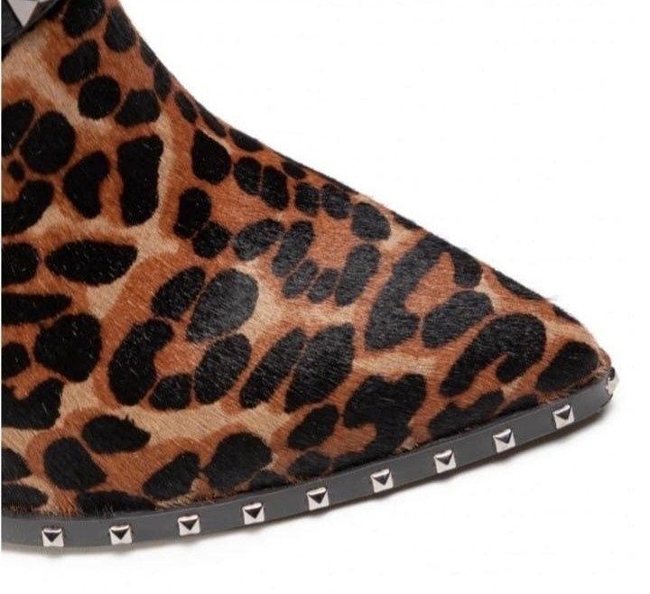 Botine piele naturala Alma En Pena,animal print, super model