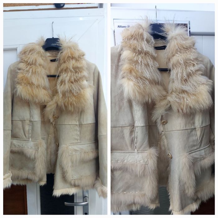 Кожфно палто с косъм